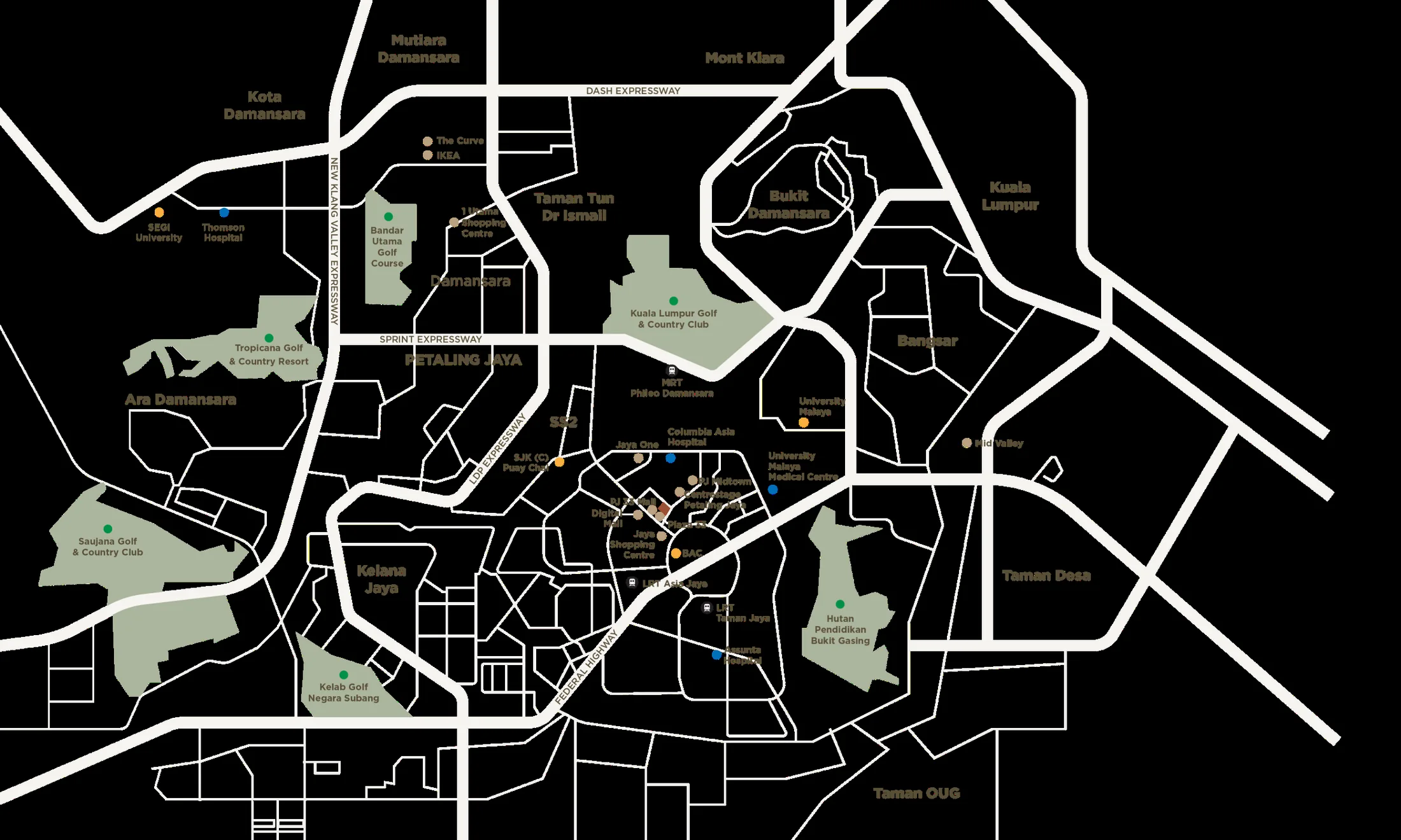 Location map of Accent Petaling Jaya